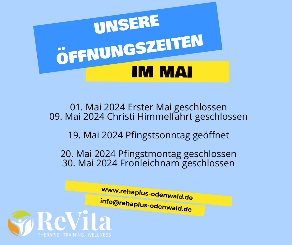 Öffnungszeiten im Mai